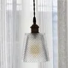 Nordic Bedroom Bedside Pendant Light Modern Corridor Diamond Glass Hängande lampa 2 m Ledningar Bar Counter Pendant lampa