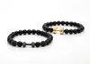 Charm Natural Stone Armband Högkvalitativ GoldenBlack Crown Dumbbells Mäns Armband Hematit Beads Armband för kvinnor Män