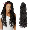 GODDESS Synthetic braiding hair goddess locs Faux Locs Curly Crochet Hair 18 inch Crochet Braids Synthetic Hair Extensions For Black Women