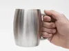 14oz Stainless Steel coffee beer Mugs with lid 14OZ Double Walled Insulated Coffee Beer Tea mug tumbler with handle