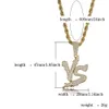 Hip Hop cuivre or argent couleur plaqué VS pendentif collier glacé Micro pavé Zircon Style de rue chaîne à breloques