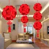 Diy não-tecido chinês ano novo festival hortênsia lanterna pingente quarto bar hotel decorações de festa casamento flor ornamento