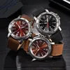 Top Brands Men Fashion  Sports Date Display Leather Stainless Steel Simple Design Analog Quartz Wrist Watch clock xfcs