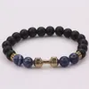 Verkopende handgemaakte metalen barbell strengen kralen bedelarmbanden live lift natuurlijke zwarte onyx stenen armband voor liefhebbers cadeau