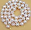 Noblest Beaded Halsband 12-13mm Södra Havet Vit Barock Pearl Necklace 20 tum 14k guldlås