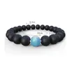 Opal Bead Bracelet For Men Women Black 8 mm Natural Stone Healing Reiki Prayer Beads Yoga Strand Bracelet Bangles