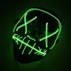 LED Halloween Masks El Wire Masque brillant Black Horror Ghost Mask Masquerade Birthday Party Carnival Cosplay Full Face Masques 10 Col8830098