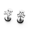 Personalized pirate skull earrings ear plugs Titanium Stainless Steel Rock Hiphop style ear men/women pierced Stud Earrings