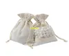 200pcs/lot 10x14cm Transparent PVC Window Lace Cotton Burlap Bag Jewellery beads Drawstring Pouch Wedding gift bags