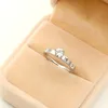 Echter 925 Sterling Silber CZ Diamant RING Modestil Ehering Verlobungsschmuck für Frauen8648547