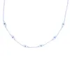 Émail en émail turc turc Evil Tiny Dainty Chaîne de liaison de charme mince 100 925 Collier de tour de cou sterling 337cm pour les femmes juif 9802777