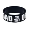 1PC Road to The Dream Silicone Wristband 1 Inch Wide Flexible And Strong Fashion Jewelry Black