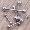 Whole Tongue Barbell Ring Stainless Steel 70pcs Lot Mix 7 Sizes Body Piercing Jewelry Tongue Ring8364228