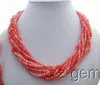 9Strds roze koraal ketting012345678910111213145516480