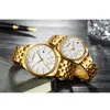 Chenxi Brand Men Women Gold Watch Lovers Quartz Polshorloge vrouwelijke mannelijke klokken IPG Golden Steel Watch198F