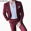 Jacket+Pants Mens Dark Blue and Black Suits With Pants 2017 New Fashion Classic Wedding Business Slim Fit Party Suit Men
