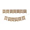 Welcome Baby Banni￨re Toile de Jute Rustique Banni￨re Cadeau Banni￨re De Douche De B￩b￩ Bunting Guirlande pour B￩b￩ Douche Fian￧ailles Maria