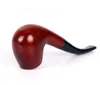 Old Red Wood Smoke Bucket Solid Wood Manual Tobacco Pipe Acrylic Curved Handle Smooth Surface Free Pipe Tobacco Pipe