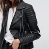 2018 Autumn New Fashion Women Motorcycle Leather Jacket Long Sleeve Biker Streetwear Moto Faux Leather Coat Pu Outwear