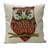 Leuke Owl Kussensloop Dierpatroon Kussensloop Linnen Kussensloop Decoratieve kussens voor Sofa Seat Cushion Cover Home Decor