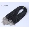 Billiga Black Wax Leather Snake Necklace Beading Cord String Rope Wire 45cm Extender kedja med hummer lås DIY smycken komponenter se på 5 stilar