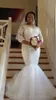 Tamanho nigeriano mais africano garotas negras sereia vestidos de noiva de pescoço puro de renda de renda de arremesso de linha de noiva