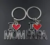 I LOVE PAPA MOM Keychains Key Ring Heart Keychain Mother's Father's