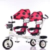 Triciclo duplo de crianças Premium, gêmeos, carrinho, assento giratório de uma chave, bicicleta dobrável infantil