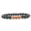 Männer Frauen 8mm 7 Chakra Lava Rock Armband Ätherisches Öl Diffusor Armband Naturstein Yoga Perlen Elastische Armbänder Armreif 15 Stile