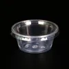 Venta caliente taza de gelatina desechable Mini taza de pudín redonda de plástico tazas de chupito de gelatina transparente con tapas vaso de mermelada