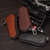 Kontaktens äkta läderväska dragkedja nyckelpärlor för män Solid Key Holder Man Bilnycklar Väska Mäns Cowhide nyckelfall