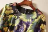 Floral Flower Print Damesschede Jurk Half Mouw Casual Jurken 09K891