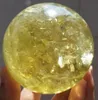 60mm Rainbow!! NATURAL Citrine Quartz Crystal Sphere Ball Healing/Stand