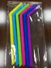 50sets/lot 6pcs 25cm Longth Silicone Drinking Straw Reusable Straws with 2pcs cleaner brush For Home Party Bar Accessories