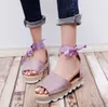 Neue Damen Gladiator Sandalen Schuhe Europa Mode Damen Rom Kreuzgebundene Pumps Stroh Hanfseil Sandalen mit dickem Boden