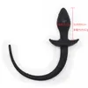 Bullet Vibrador Silicone Dog Tail Anal Plug Para Hombres Mujer Juguetes Eróticos Butt Plug G-spot Prostata Masaje Anal Dilatador Vibrante Y18100703