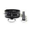 Låsbar PU Leather Dog Collar Bondage Slave Restraint Belt i vuxna spel för par Fetish Sex Products Leksaker för kvinnor och män - HS12