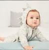 Nouveau-né bébé garçon vêtements coton dinosaure à capuche barboteuse combinaison tenues infantile enfant en bas âge garçon vêtements à manches longues solide bébé barboteuses automne