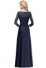 New Fashion Dusty Rose Chiffon Bridesmaid Dresses Scoop Neck Lace Applique Long Sleeves Maid Of The Honor Dresses HY42612273127