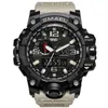 SMAEL brand men sports watches dual display analog digital LED Electronic quartz watches 50M waterproof swimming watch1545 clock211L