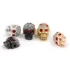 2019 Fashion DIY Jewelry Cool Diamante Alloy Skull Beads for Bracelet and Necklace 12 PCS Wholesale