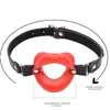 Bondage Mouth Gag Leather Head Harness BDSM Gear Ball Gags Force Mouth Open Oral Sex Play Restrain Sex Toys Black Red Pink Color5642025