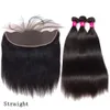 9a brasilianska mänskliga hårbuntar med stängning Deep Wave Kinky Curly Loose Wave Straight Body Wave 3bunds med 13x4 Ear to Ear Lac3112522