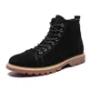 Hommes bottines en cuir mode chaussures décontractées haut Martin chaussures avec fermeture éclair en plein air chaud hiver travail chaussures grande taille