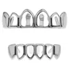 Hip-Hop Quattro Hollow Open Face Bocca d'oro Denti Griglie Caps Top Bottom Grill Set Regalo di Natale di Halloween