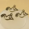 1000 stks / partij Peace Dove Charms Hanger Antieke Brons Kleur 19 * 14mm Geschikt voor Sieraden Maken, DIY Craft