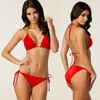 Summer Solid Beach Push Up Bikinis Sexy Women Two Piece Swimwear With Bra Pad Female Swin Suits