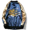 남성용 새로운 중국 스타일 양면 재킷 중국 용 자수 패션 코트 고품질 플러스 사이즈 캐주얼 자켓