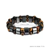 Altri braccialetti Bracciale sanitario con ematite magnetica per donna Uomo Bracciale rigido con magnetite nera Pietra naturale1249V