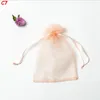 25 kleuren gift wrap organza tassen sieraden tas 7x9 9x12 10x15 13x18cm Bruiloft decoratie Tekenbare tassen geschenk pouches 100pcs / lot